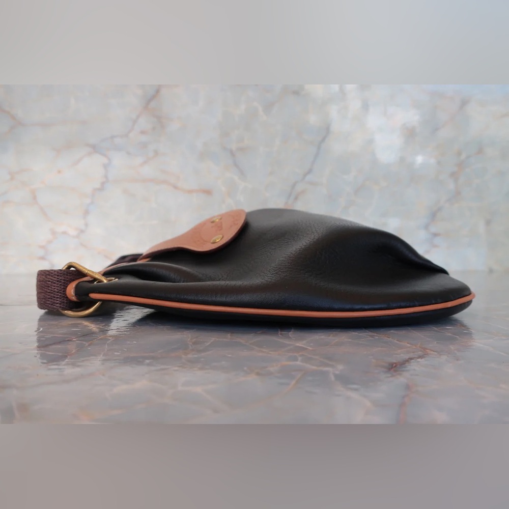Authentic 1986 vintage Hermes rodeo black and brown leather crossbody bag - Picture 3 of 14